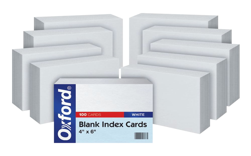 Index Cards Blank 4 x 6, Brite Assorted, Pack of 100 - TOP361, Top Notch  Teacher Products