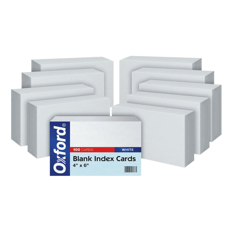 Oxford Blank Index Cards, 4 x 6, White, Pack of 100 
