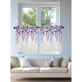 thumbnail image 4 of Purple Eucalyptus Leaves Tier Curtains 24 Inch Length,Sheer Curtains for Bedroom Living Room Window Watercolor Floral Leaf Plants Small Half Window Kitchen Curtains & Drapes 27.5"x24" 2 Panels, 4 of 6
