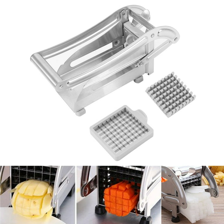 .com: Txkrhwa French Fry Cutter Stainless Steel Potato Chipper Fast  Cutting Potato Chip Cutter with 36/46 Holes Blades Manual Food Slicer Dicer  Multifunction Vegetable Fruit Chipper for Potato Onion(silver): Home &  Kitchen