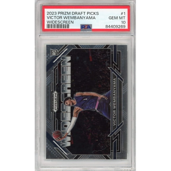 Graded 2023 Prizm Draft Picks Victor Wembanyama #1 Widescreen Rookie RC Basketball Card PSA 10 Gem Mint