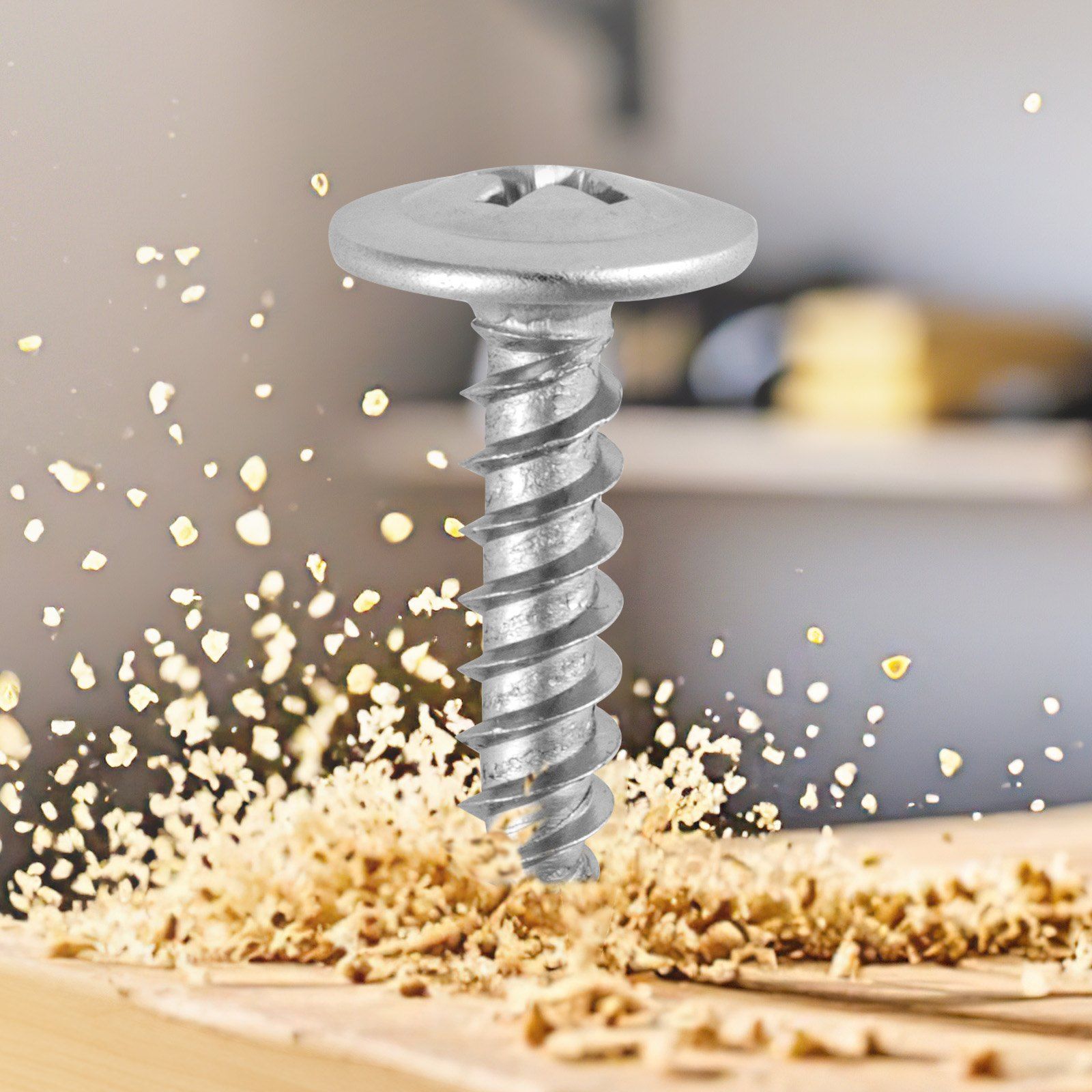 #8 x 3/4 Inch Self Drilling Screws for Drywall to Wood, 300PCS Stainless Steel Construction Fasteners with Flat Countersunk Head, Rust Resistant Self Tapping Screws for Home, DIY, and Industrial Use