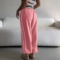 thumbnail image 5 of cocolona Womens Summer Casual Loose Sweatpants Elastic Waist Straight Wide Leg Workout Gym Running Trousers With Pocket, 5 of 5