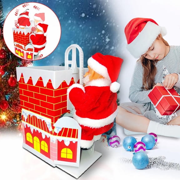 Kayannuo Toys Details Climbing Electric Chimney Santa Claus Christmas Figurine Ornament Family Party Toy Gift