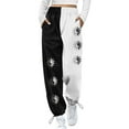 thumbnail image 1 of Seyurigaoka Women's Casual Sweatpants Unique Print High Waist Fitness Jogging Pants with Pocket, 1 of 5
