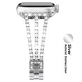 thumbnail image 2 of Dwitch Compatible with Apple Watch Band 41mm 40mm 38mm Women Girls, Slim Dressy Glitter Bling Diamonds Jewelry Metal Bracelet for iWatch Series 9 8 7 SE 6 5 4 3 2 1,Silver, 2 of 7
