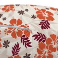 thumbnail image 3 of Hawaii Pouf Cover with Zipper, Abstract Aloha State Floral Pattern Hibiscus Spring Holiday Theme Design, Soft Decorative Fabric Unstuffed Case, 30" W X 17.3" L, Orange Ruby Dark Taupe, by Ambesonne, 3 of 5