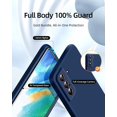 thumbnail image 2 of 3 in 1 for Samsung Galaxy S21 FE 5G Case, with 2 Pack Screen Protector, with Full Camera Cover Protection，Liquid Silicone Slim Shockproof Protective Phone Case (Navy Blue)…, 2 of 12