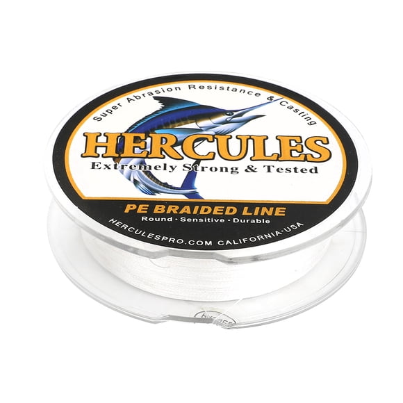 HERCULES Super Strong 300M 328 Yards Braided Fishing Line 15 LB Test for Saltwater Freshwater PE Braid Fish Lines 4 Strands - White, 15LB (6.8KG), 0.16MM