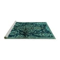 thumbnail image 2 of Ahgly Company Machine Washable Indoor Square Persian Turquoise Blue Traditional Area Rugs, 5' Square, 2 of 4