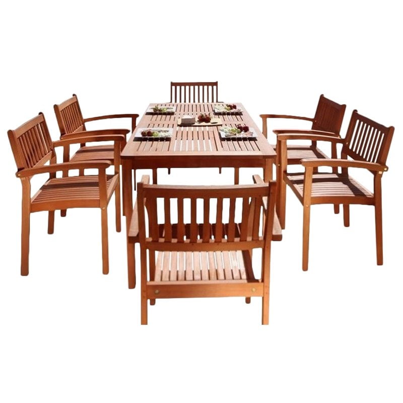 Pemberly Row 7 Piece Patio Dining Set In Oil Rubbed Com Pemberly Row 7 Piece Patio Dining Set, Eucalyptus Wood Outdoor Furniture Care
