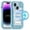 Blue, variant on Shockproof for iPhone 14 Plus Case Compatible with MagSafe Wireless Charging Heavy Duty TPU Bumper Clear Back Cover with Kickstand Military Grade For iPhone 14 Plus, Blue