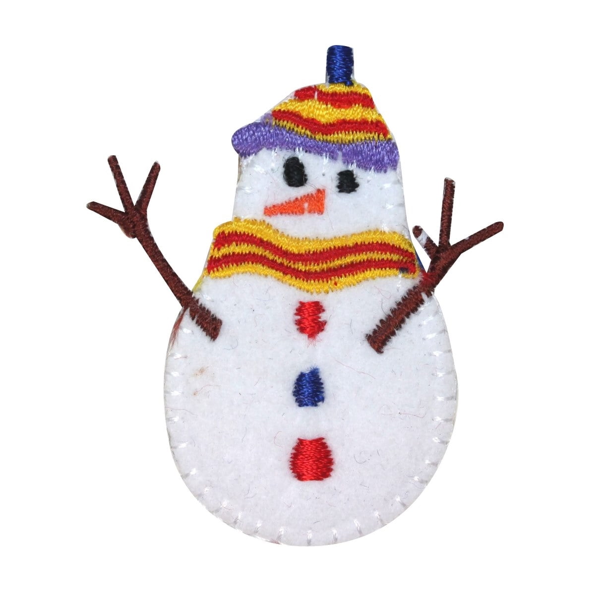 ID 8150B Snowman Ornament Patch Christmas Tree Embroidered Iron On
