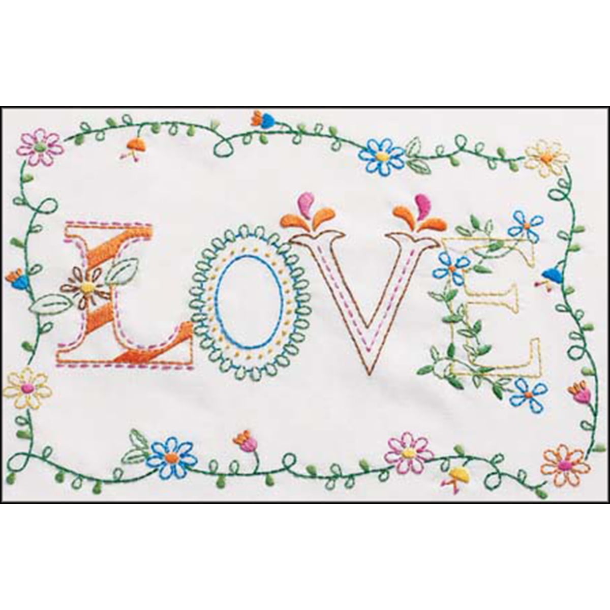 Bucilla Stamped Embroidery Kit 8" x 10"Love
