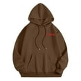 thumbnail image 6 of WENWU Hoodies Sweatshirt for Women Long Sleeve Hoodie Womens Pullover Hoodie Graphic Hoodie Brown Crewneck Winter Hoodies for Women Clothing for Women, 6 of 7