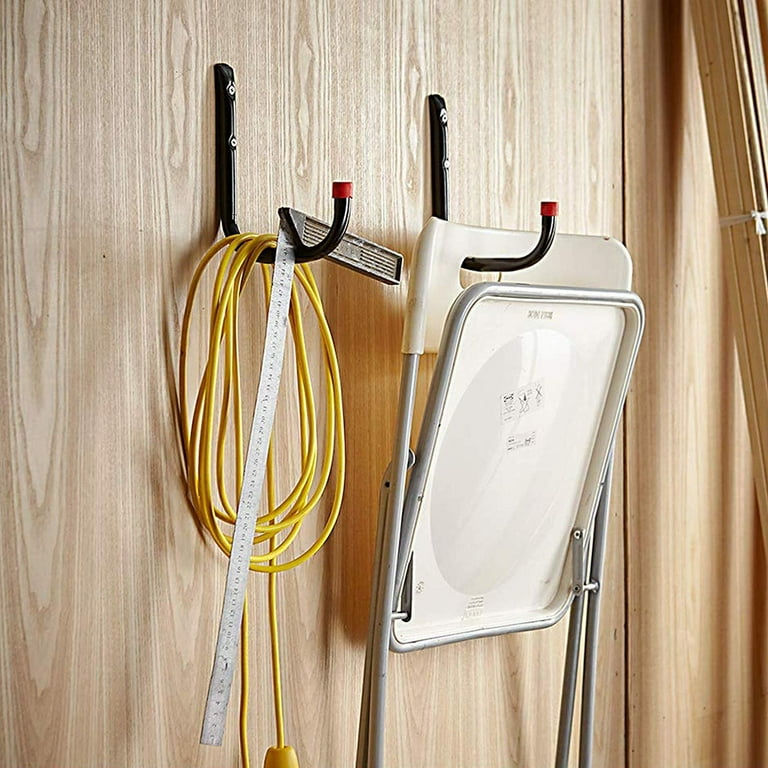 Wideskall Small Heavy Duty Metal Steel Wall Mount Garage Storage J Utility Hooks Pack of 6