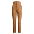 thumbnail image 4 of RUTAYY Women's Pants High Waist Solid Color Pleated Slim Fit Basic Bottoms Casual Work with Pockets Comfortable Daily Wear Trendy Beach Trousers, 4 of 5