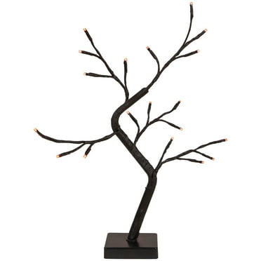 Northlight Pre-Lit Halloween Twig Tree - Black - 15" - LED Orange Lights