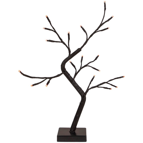 Northlight Pre-Lit LED Halloween Twig Tree - Black - 15" - Orange Lights