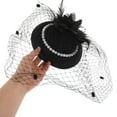 thumbnail image 5 of SOPOTUTU Stylish Black Fascinator Hat with Breathable Mesh Veil for Weddings, Parties, and Special Occasions, 5 of 7