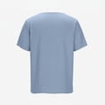 thumbnail image 6 of Ceisia Men's Solid Color Imitation Denim T-Shirt with Round Neck Short Sleeve Loose Fit Casual Summer Top Light Blue Gifts for Father 1X, 6 of 7