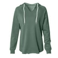 thumbnail image 3 of Women's Large Size V Neck Hooded Long Sleeved Fashion Casual Hoodie Blouse Funnel Neck Sweatshirts for Women Ladies Full Zip Shirts Leggings Sweatshirts Ladies Outfits Hoodie Jacket Drawstring Jacket, 3 of 4