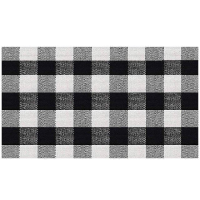 Muyoka Alfombra a cuadros de búfalo en blanco y negro, alfombrilla antideslizante mejorada, alfombrilla de rejilla absorbente de agua, alfombra lavable para cocina, alfombrilla a cuadros, felpudo C Muyoka Hogar