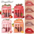 thumbnail image 4 of Lip Gloss Set, Velvet Matte Lip Gloss, Non Fading Non Stick Cup Fruit Makeup, Moisturizing Soft Texture Natural Ingredients, 4 of 5