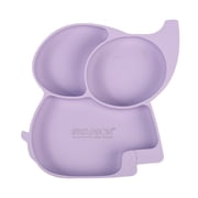 SWAGSON Silicone 5 piece Baby Feeding Set for Baby Led Weaning, Baby Plate and Bowl, Baby Fork and Spoon, Sippy Straw Cup, and Bib