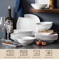 thumbnail image 2 of Dinnerware Sets, 24 Piece Porcelain Square Dishes, White with Silver Rim Plates and Bowls Sets, Ceramic Dish Set for 6, Chip Resistant Dishware Sets, Series, 2 of 4