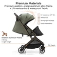 thumbnail image 3 of Gromast Compact Fold Baby Stroller, Lightweight Travel Toddler Stroller with One-Click Fold, Extendable UPF50+ Canopy, Cup Holder, UV Protected and Waterproof, One-Hand Folding - Green, 3 of 10