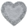 thumbnail image 5 of Better Trends 30'' x 30'' Heart Shape Bathroom Rug with Non Slip Backing 100% Cotton Water Absorbent, Machine Washable, (Silver) Shaggy Border Collection, 5 of 5
