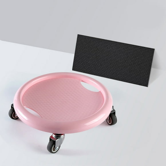 Riforla Women's Multifunctional Abdominal Wheel Board with Mat 360° Rotating for Full Body Tummy Weight Control Gym or At Home Workout Fitness & Yoga Equipment Pink