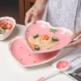 thumbnail image 2 of Juego de platos y cucharas de fresa decorados con alta belleza, tazón favorito de niña, tazón de ensalada, tazón de postre, vajilla doméstica Ins, 2 of 5