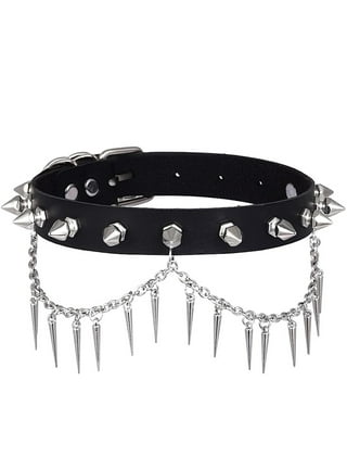 Womens Goth Bell Choker Necklace Leather Steampunk Punk Collar Gothic Choker