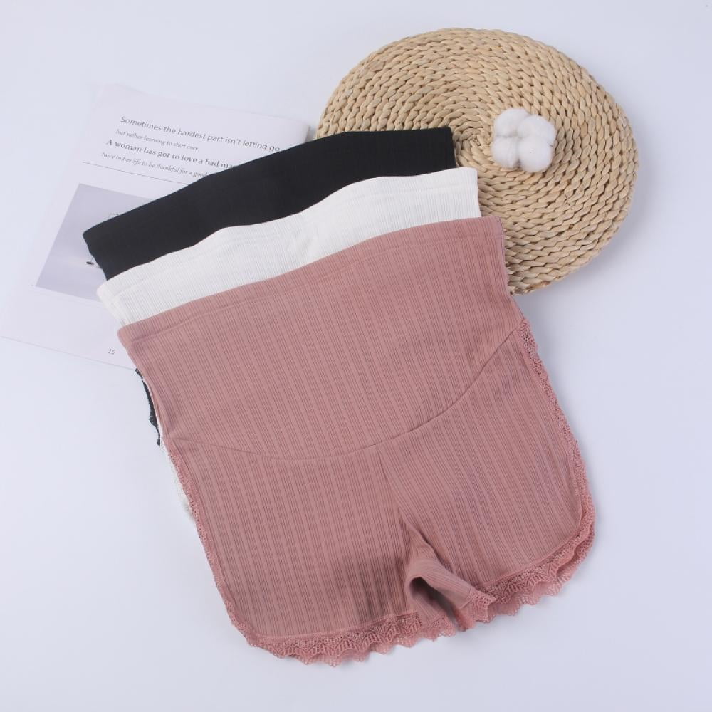 Maternity Knickers High Waist Ribbed Pregnancy Boxer Panties Adjustable