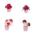 thumbnail image 4 of deevoka 4 Pieces Artificial Flowers Potted Fake Potted Plants for Housewarming Shelf Red, 4 of 9