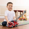 thumbnail image 5 of Toy To Enjoy Fire Engine Truck Toy with Light & Sound Effects – Friction Powered Wheels & Extendable Ladder - Heavy Duty Plastic Vehicle Toy for Kids & Children - Emergency Rescue Vehicle, 5 of 6