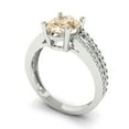 thumbnail image 2 of 2.32 ctw Solitaire with Zirconia Diamond Accents Anniversary Ring for Women | Oval Cut Natural Morganite | Hyperallergenic Solid 18K White Gold, 2 of 5