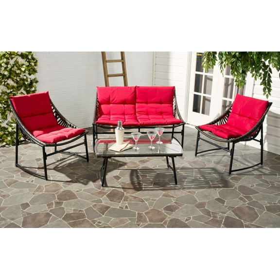 Safavieh Berkane Outdoor Modern Casual 4 Piece Set with Cushion