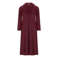 thumbnail image 3 of Women Sweatshirt Dress Winter Dress Long Sleeve Solid Pocket Winter Fall Hooded Dress Women's Summer Dress Casual Dress with Pockets Wrap Dress for Women Midi Women's Casual Ladies T Shirt Dresses, 3 of 6