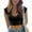Black, variant on Lindreshi Crop Tops for Women Women's Summer V-Neck Short Sleeve Umbilical Tank