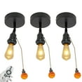 thumbnail image 1 of FSLiving RV Adjustable Wall Light with Amber Zipper Switch,12V Black RV Decorative Ceiling Mount, E26 2700K Bulb Included Industrial Semi Flush Mount for RV Camper - Set of 3, 1 of 6