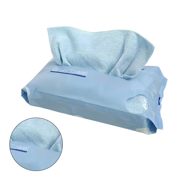 AUQ 20Pcs Microfiber Face Towels,Ultra-Fine Microfiber Face Towel,Easy Pull-Out Design Face Cloths for Washing Face,Blue,11.02*11.02*0.39in