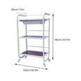thumbnail image 2 of TOOL1SHOoo Meal Frame Rolling Trolley Cart with 3-Tiers and 1 Drawer for Storage, 2 of 9