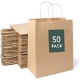 thumbnail image 1 of Bolsas Papel Kraft, Bolsas de papel café con asa, Bolsa Kraft Marrón para Embalaje de Regalo, Bolsas para fiestas, bodas, Navidad, tiendas, 1 of 4