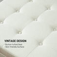 thumbnail image 5 of 27.5" Beige Tufted Storage Ottoman with Flip-Top Lid(Not Include Sofa), Square Footrest with Metal Hinge (27.5"W x 17.3"H), 5 of 10