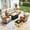 Beige, variant on Vcatnet Patio Outdoor Conversation Set 8 Pieces Wicker Furniture Set Sectional Sofa with Swivel Chairs, Dark Gray