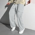 thumbnail image 7 of kpoplk Boys Sweatpants Boys Athletic Joggers Pants Kids Youth Open Bottom Pants with Pockets Drawstring(Light Gray,6-7 Y), 7 of 7