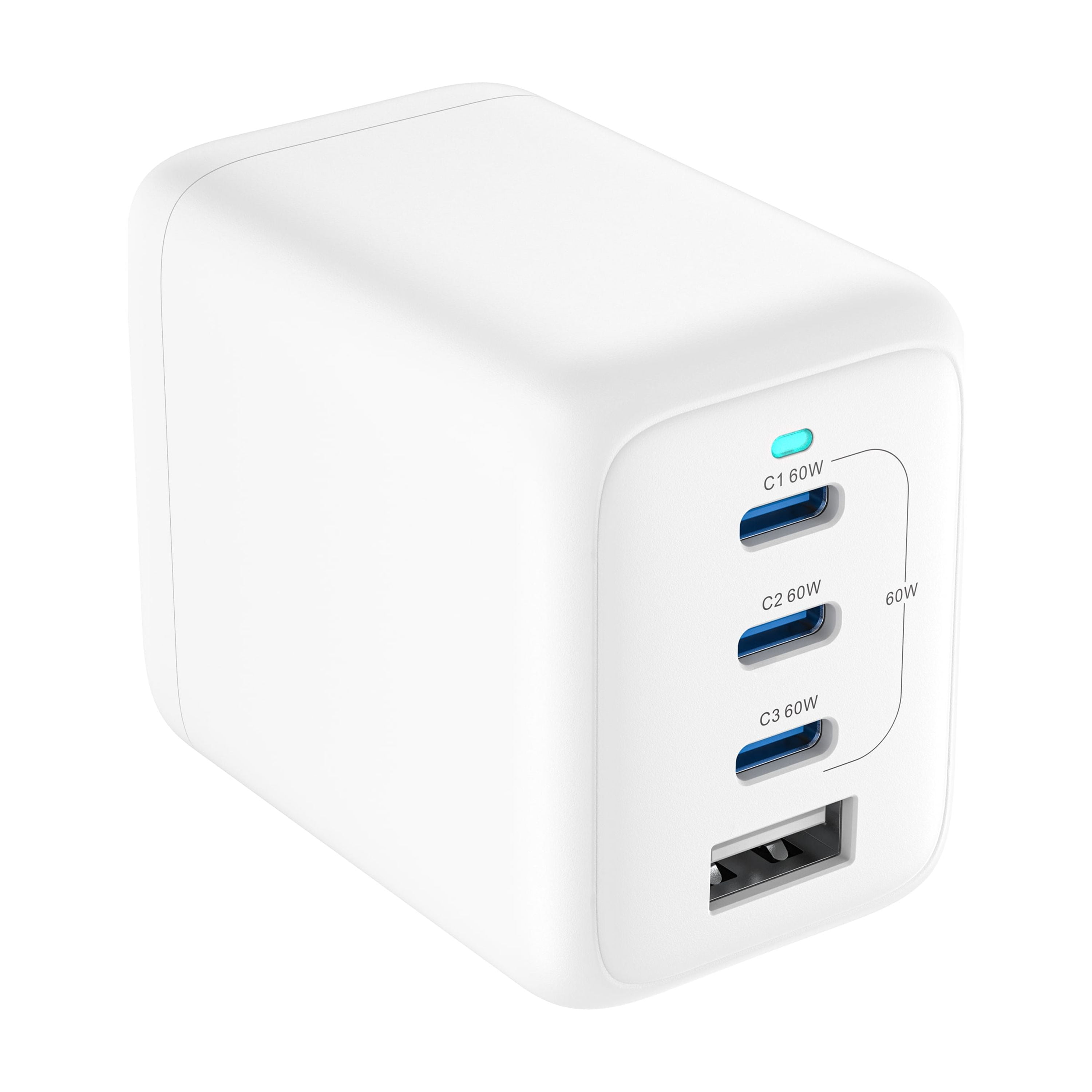 onn 72W WALL iPhone, Airpods Single Charger Multi-Port USB-a Wall Charger, USB-if Certified, Fast Charging, Foldable Plug White 1 Pack